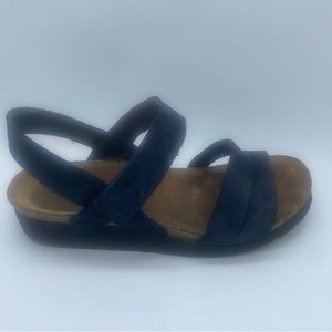 Naot Kayla Sandal Blue Women’s Sz 6 EU 37 Sling Back Open Toe Comfort Cork Wedge